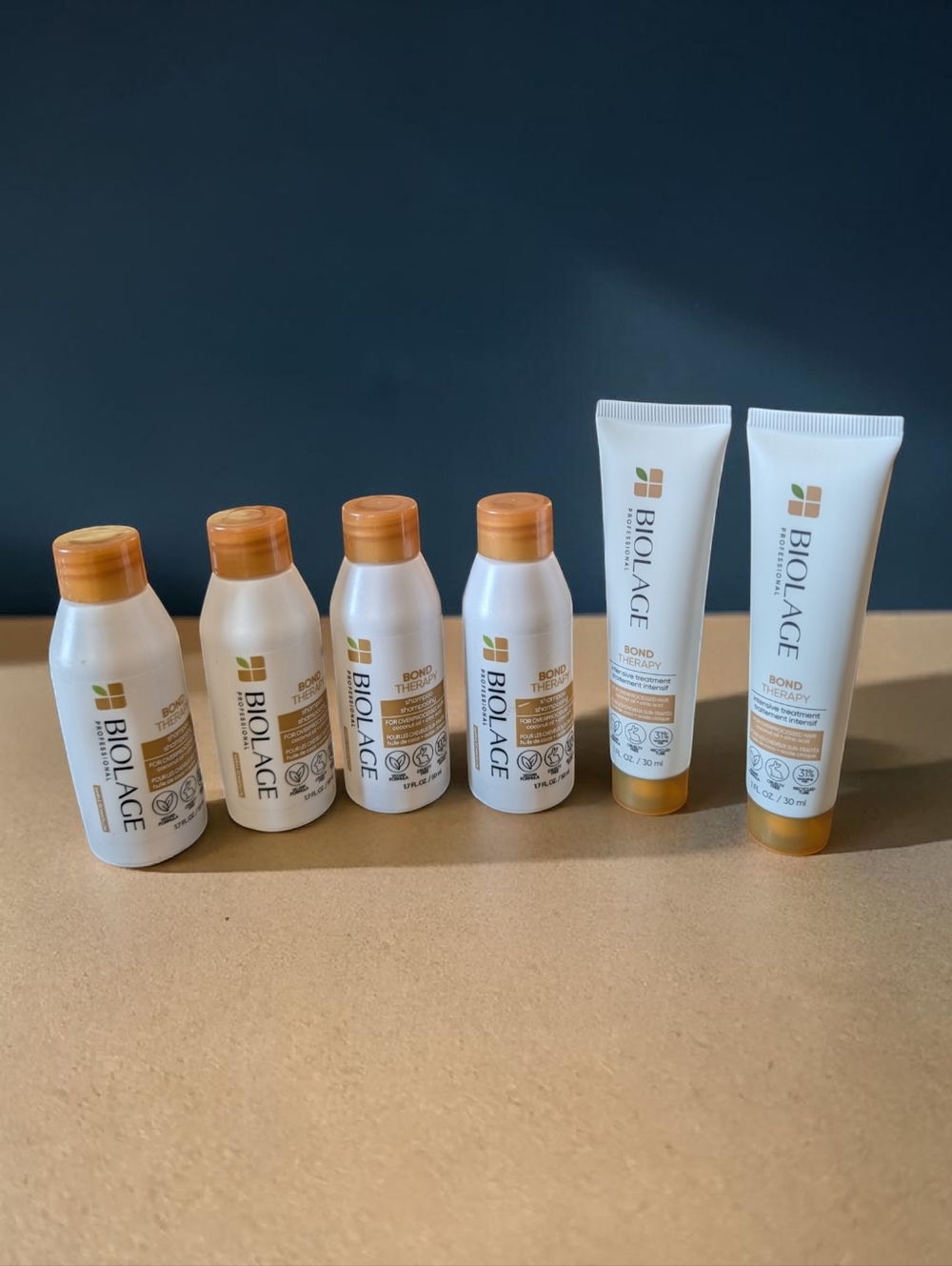 Biolage Bond Therapy Mini Set – 4 Shampoo + 2 Treatments Travel Size (Lot of 6)
